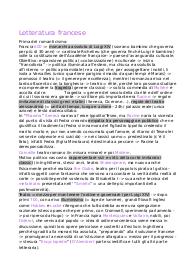 Appunti di letteratura francese, prof De Luca, Uniba, 2025