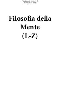 Filosofia della Mente (L-Z) - Paniere eCampus