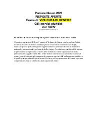 PANIERE NUOVO 2025 Risposte Aperte Violenza di Genere Prof. Todini