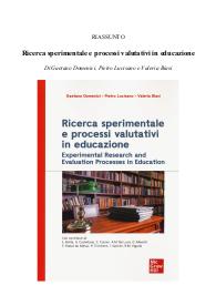 Riassunto del libro "Ricerca sperimentale e processi valutativi in educazione" di Domenici, Lucisano e Biasi