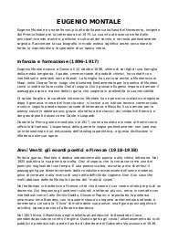 Eugenio Montale Appunti 5a Liceo Classico