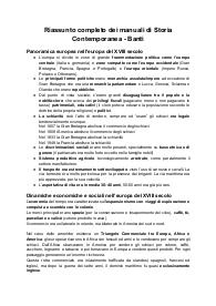 Riassunto completo manuali Storia Contemporanea - Banti