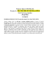 PANIERE QUIZ RISOLTI 2025 Tecniche Investigative Prof. Pini