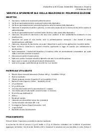 scheda di laboratorio: reazione di polimerizzazione