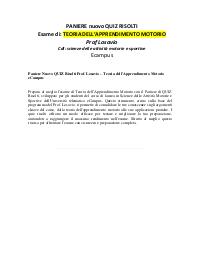 Paniere Nuovo QUIZ Risolti Prof. Losavio – Teoria dell’Apprendimento Motorio eCampus