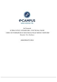 UNIVERSITA' E CAMPUS Set Domande NUTRACEUTICI, INTEGRATORI, FUNCTIONAL FOODS CORSO DI FORMAZIONE DI SECONDO LI
