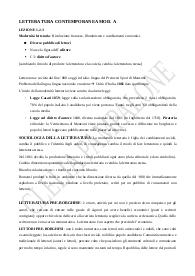 APPUNTI LETTERATURA ITALIANA CONTEMPORANEA MOD.A