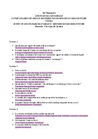 Set Domande SOCIOLOGIA GENERALE L'INSEGNAMENTO DELLE MATERIE FILOSOFICHE E UMANISTICHE NEGLI ISTITUTI SECONDAR