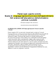PANIERE QUIZ+APERTE 2025 Linguaggi Espressivi Prof.ssa Lucariello eCampus