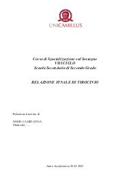 Relazione tirocinio tfa secondaria di 2 grado