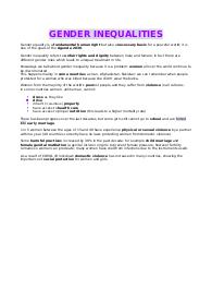 Riassunto sulle disuguaglianze di genere (in inglese)