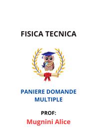 Paniere Completo di FISICA TECNICA, Mugnini Alice, 2025 - RISPOSTE MULTIPLE