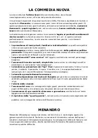 La Commedia Nuova e Menandro Appunti 5a Liceo Classico