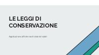 LEGGI DI CONSERVAZIONE DELLA MASSA