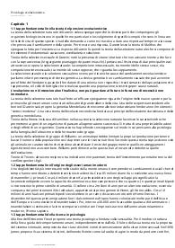 Riassunto del libro di psicologia evoluzionistica