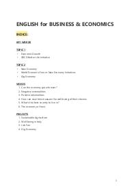 ENGLISH for BUSINESS & ECONOMICS (Prof.ssa NISHIZAKI) - Appunti completi per esame