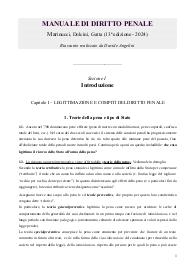 Riassunto Manuale di Diritto Penale - Parte generale (Marinucci, Dolcini, Gatta) - 13^ edizione, 2024