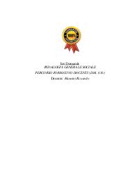 Paniere PEDAGOGIA GENERALE SOCIALE PERCORSO FORMATIVO DOCENTI Università Ecampus