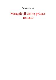 Manuale di diritto privato romano - Matteo Marrone