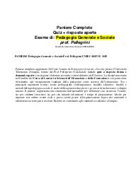 PANIERE Pedagogia Generale e Sociale Prof. Pellegrini UNIECAMPUS 2025