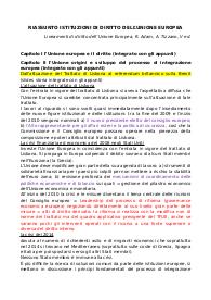 riassunto manuale "lineamenti di diritto dell'Unione Europea"