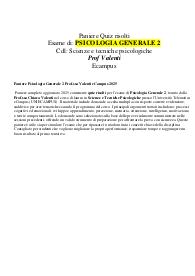 Paniere Psicologia Generale 2 Prof.ssa Valenti eCampus 2025