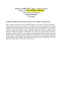 PANIERE COMPLETO 2025 Anatomia Umana Prof.ssa Paladino eCampus Biologia