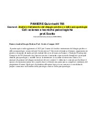 Paniere Analisi Disagio Psichico Prof. Scotto eCampus 2025