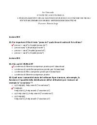 UNIVERSITA' E CAMPUS Set Domande Docente: Panetta Luigi STATISTICA ECONOMICA ISTITUTI SECONDARI DI II GRADO: M