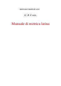 Manuale di metrica latina
