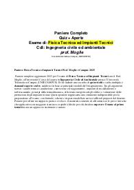 Paniere Fisica Tecnica e Impianti Tecnici Prof. Moglie eCampus 2025