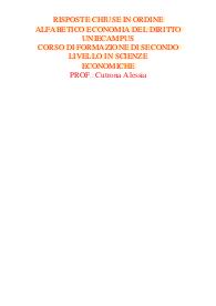 Risposte chiuse in ordine alfabetico economia del diritto aggiornate 2023