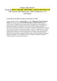 Paniere Educazione Motoria e Disagio Sociale Pegaso L-19 2025