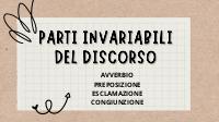 Analisi grammaticale: parti invariabili del discorso