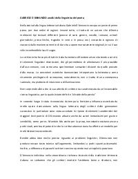GABRIELE D'ANNUNZIO analisi della linguistica del poeta, spunti tema o testo argomentativo