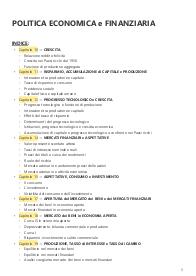 POLITICA ECONOMICA E FINANZIARIA (PEF, Prof. Mazzoli) - Appunti + domande e risposte esame
