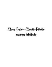 Riassunto dettagliato di “Elena Sabe” di Claudia Piñeiro
