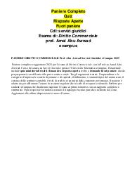 PANIERE DIRITTO COMMERCIALE Prof. Abu Awwad Servizi Giuridici eCampus 2025