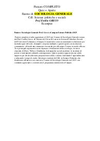 Paniere Sociologia Generale Prof. Greco eCampus
