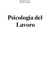 Psicologia del Lavoro - Paniere eCampus