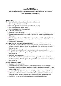 UNIVERSITA' E CAMPUS Set Domande FILOSOFIA TEORETICA 1 INSEGNARE FILOSOFIA E STORIA NEGLI ISTITUTI SECONDARI D