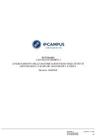 Paniere di CALCOLO NUMERICO 2, MASTER A20/A26, ECAMPUS - Chiuse - AGGIORNATE 2021