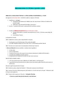 Programma di storia di quinta liceo