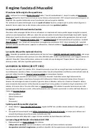riassunto regime fascista di mussolini