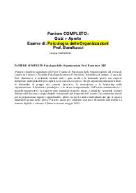 PANIERE COMPLETO Psicologia delle Organizzazioni Prof. Barattucci 2025