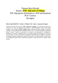Paniere Quiz Risolti IOT – Internet of Things | Prof. Cannas – Ingegneria Ecampus