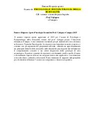Paniere Risposte Aperte Psicologia Sessualità Prof. Cafagna eCampus 2025