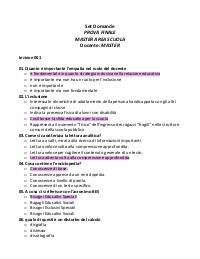 PROVA FINALE MASTER AREA SCUOLA Docente: MASTER