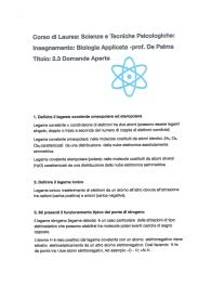 PANIERE DOMANDE APERTE BIOLOGIA APPLICATA
