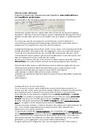 Riassunti di Fisiologia (Rene)